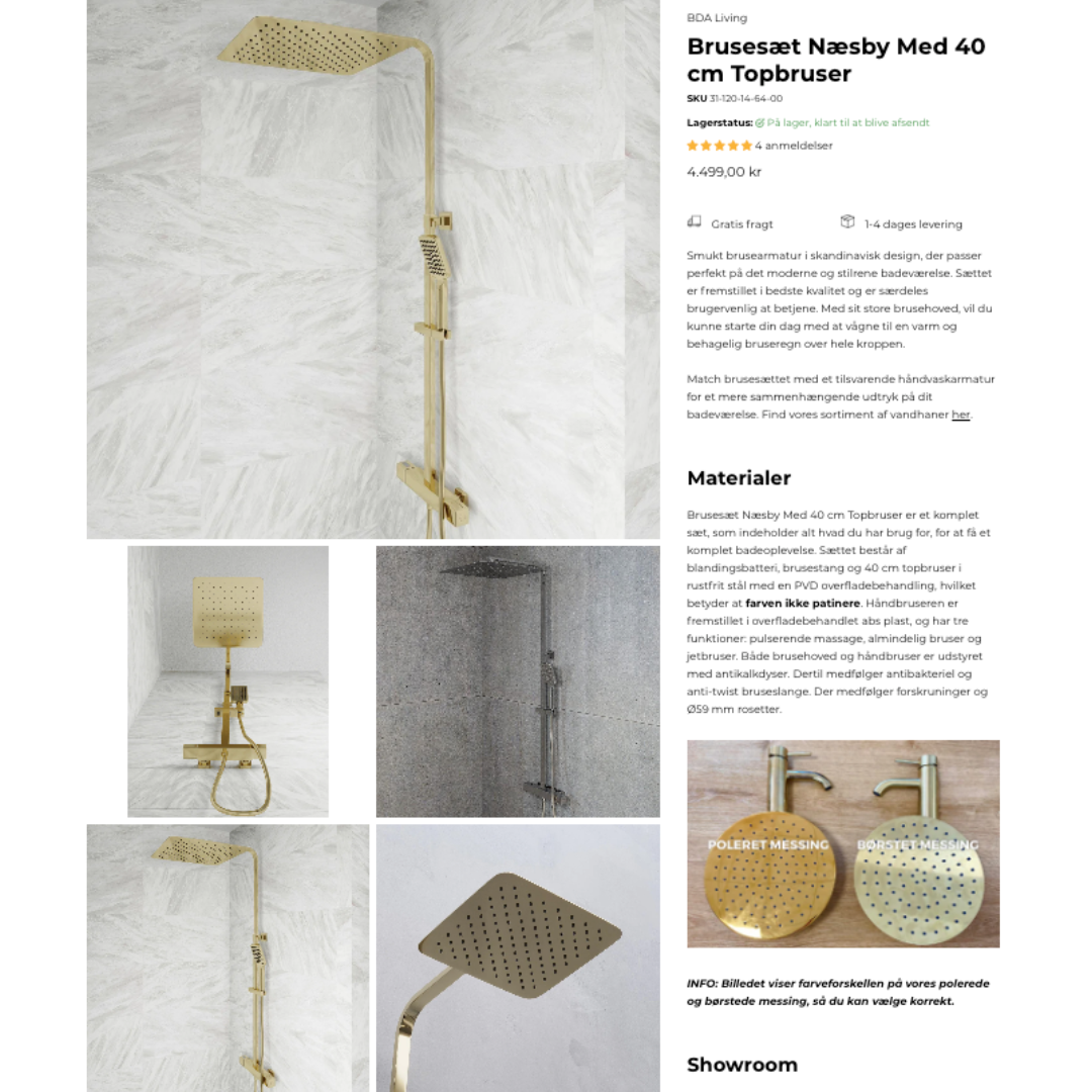 Automated descriptions shower Automated descriptions shower